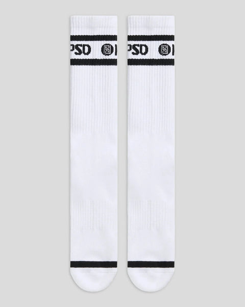 3 Pack - Logo Stripe Crew - White