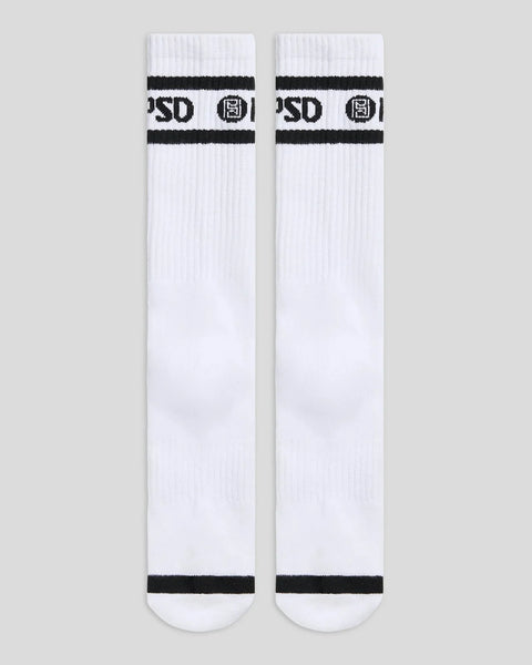 3 Pack - Logo Stripe Crew - White