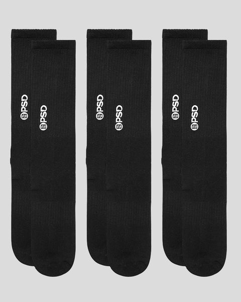 3 Pack - Logo Crew - Black